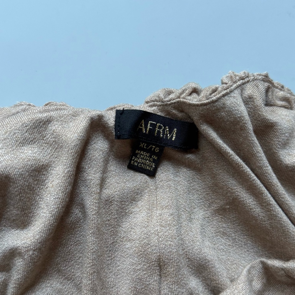 AFRM Calliope Mini Dress Heather Taupe XL Ruched Bodycon - Picture 4 of 7